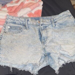 No Boundaries Light Blue Frayed Jean Shorts
